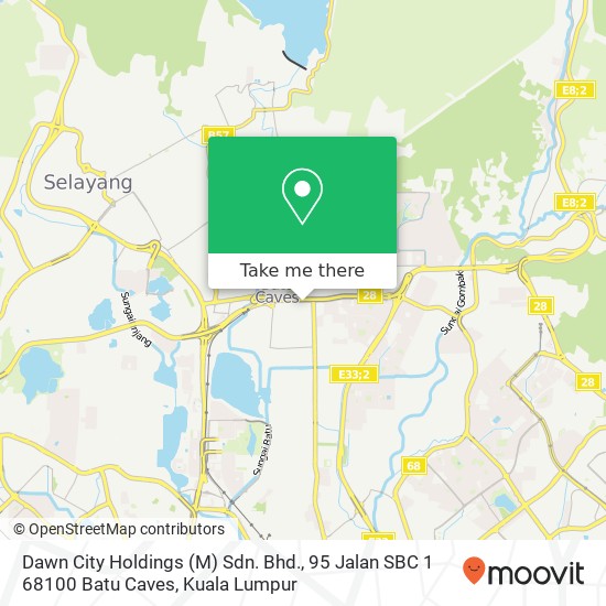 Peta Dawn City Holdings (M) Sdn. Bhd., 95 Jalan SBC 1 68100 Batu Caves