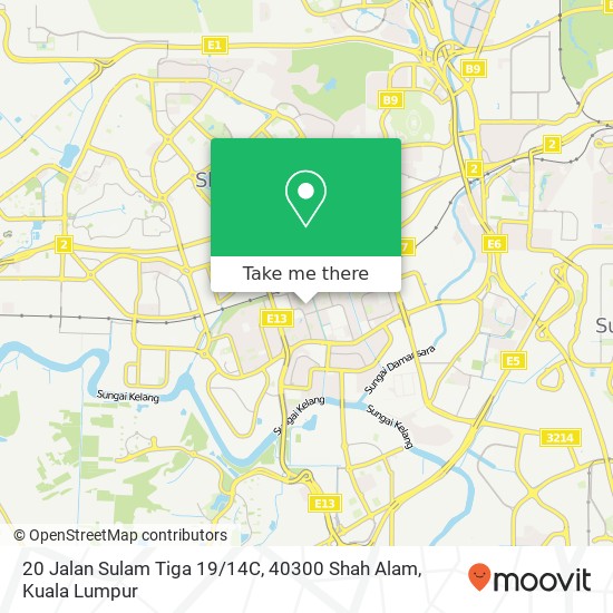 Peta 20 Jalan Sulam Tiga 19 / 14C, 40300 Shah Alam