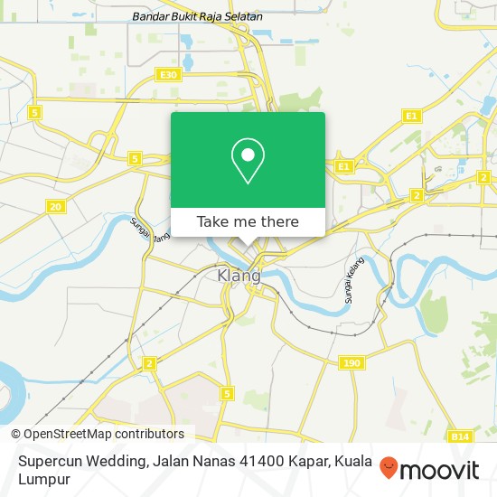 Peta Supercun Wedding, Jalan Nanas 41400 Kapar
