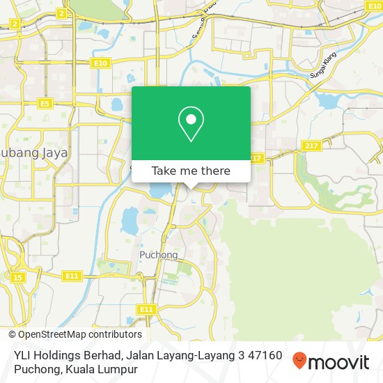 Peta YLI Holdings Berhad, Jalan Layang-Layang 3 47160 Puchong