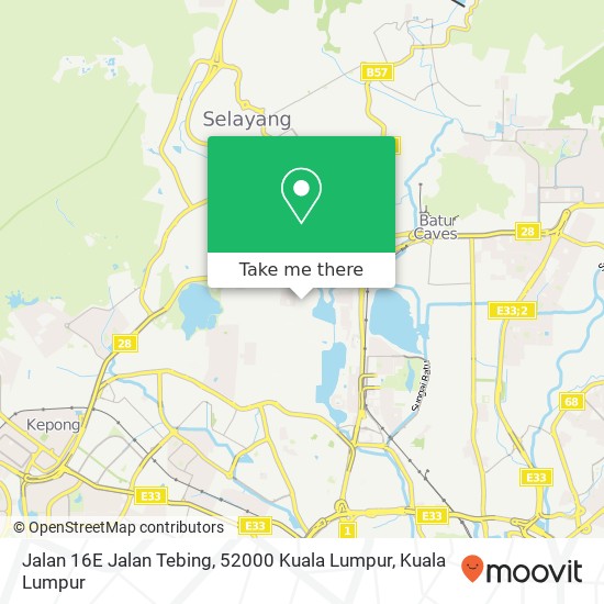 Peta Jalan 16E Jalan Tebing, 52000 Kuala Lumpur