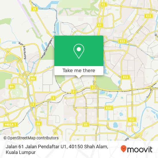 Peta Jalan 61 Jalan Pendaftar U1, 40150 Shah Alam