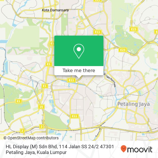Peta HL Display (M) Sdn Bhd, 114 Jalan SS 24 / 2 47301 Petaling Jaya