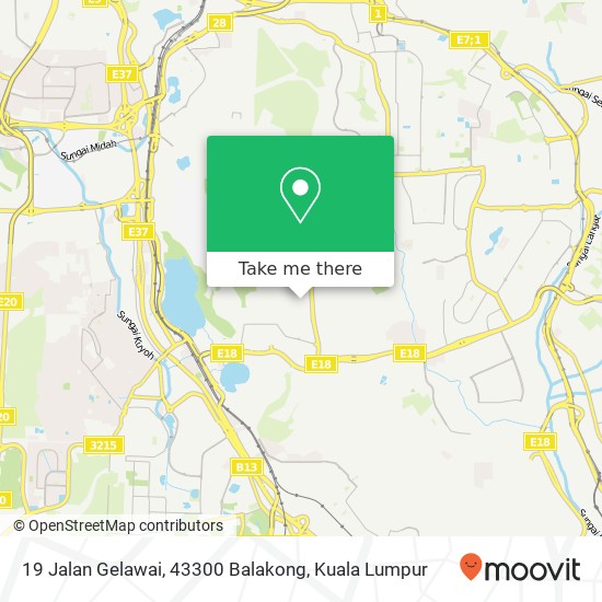 Peta 19 Jalan Gelawai, 43300 Balakong