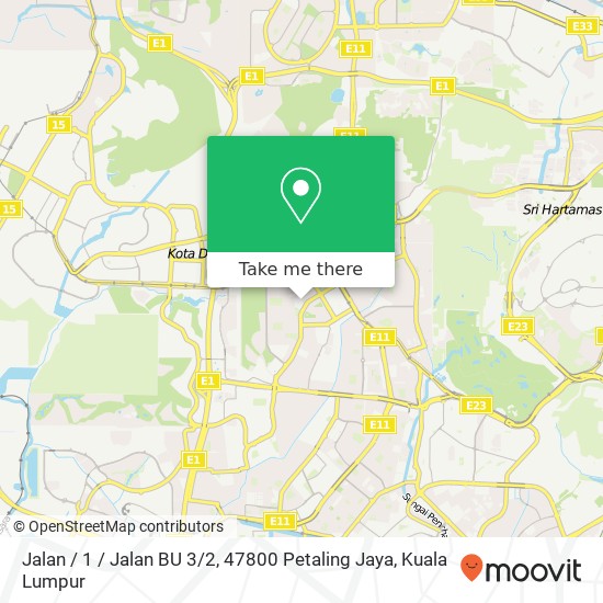 Peta Jalan / 1 / Jalan BU 3 / 2, 47800 Petaling Jaya