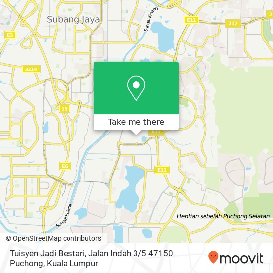 Peta Tuisyen Jadi Bestari, Jalan Indah 3 / 5 47150 Puchong