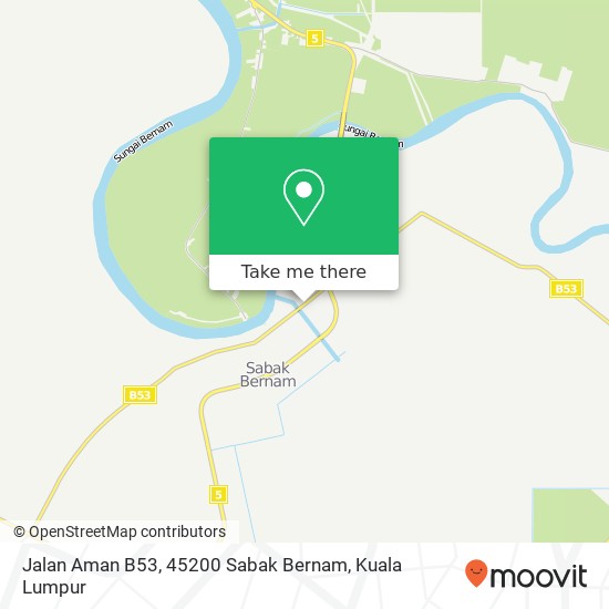 Peta Jalan Aman B53, 45200 Sabak Bernam