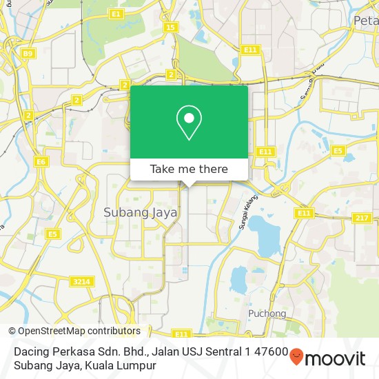 Dacing Perkasa Sdn. Bhd., Jalan USJ Sentral 1 47600 Subang Jaya map