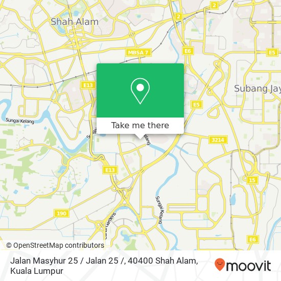 Peta Jalan Masyhur 25 / Jalan 25 /, 40400 Shah Alam