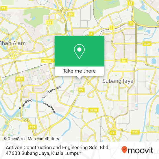 Peta Activon Construction and Engineering Sdn. Bhd., 47600 Subang Jaya