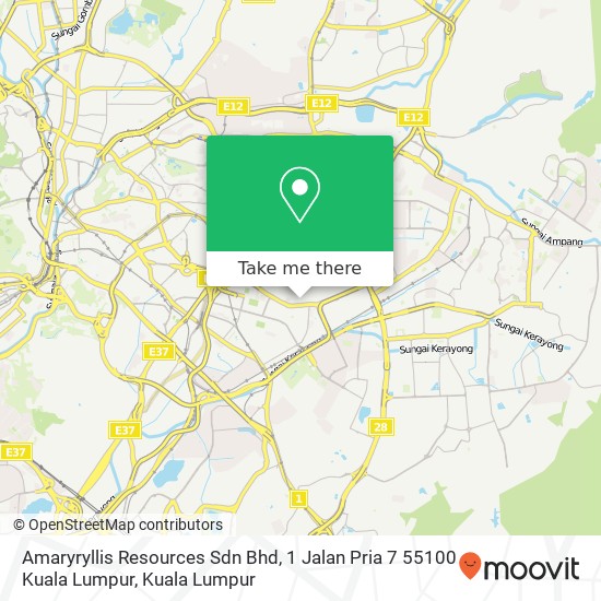 Peta Amaryryllis Resources Sdn Bhd, 1 Jalan Pria 7 55100 Kuala Lumpur