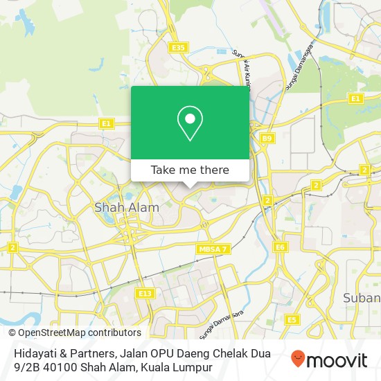 Hidayati & Partners, Jalan OPU Daeng Chelak Dua 9 / 2B 40100 Shah Alam map