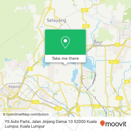 Peta YS Auto Parts, Jalan Jinjang Damai 10 52000 Kuala Lumpur