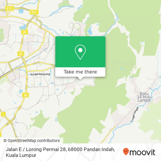 Peta Jalan E / Lorong Permai 28, 68000 Pandan Indah