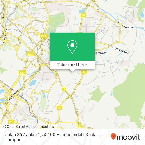 Peta Jalan 26 / Jalan 1, 55100 Pandan Indah