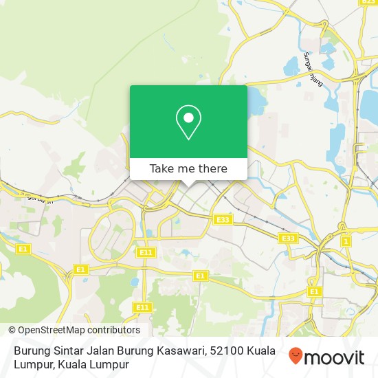 Burung Sintar Jalan Burung Kasawari, 52100 Kuala Lumpur map