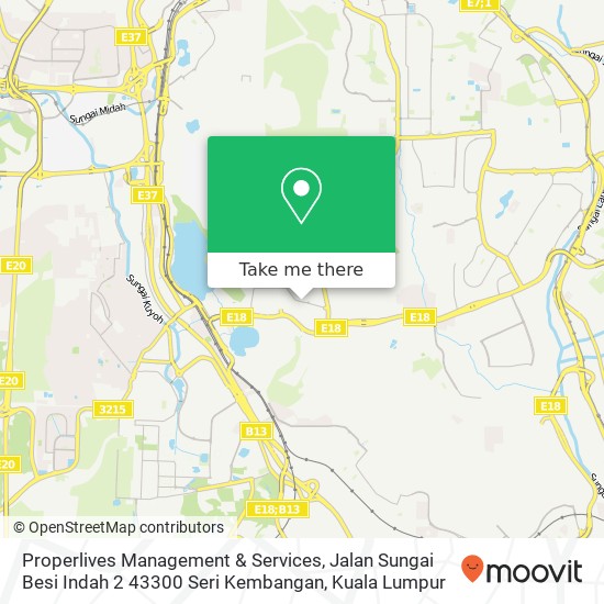 Peta Properlives Management & Services, Jalan Sungai Besi Indah 2 43300 Seri Kembangan