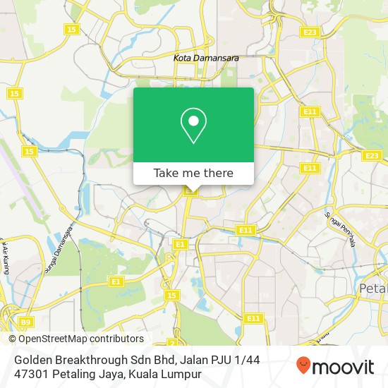 Golden Breakthrough Sdn Bhd, Jalan PJU 1 / 44 47301 Petaling Jaya map