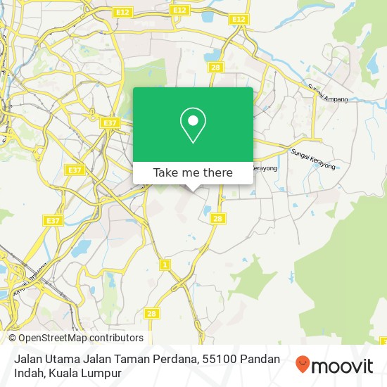 Jalan Utama Jalan Taman Perdana, 55100 Pandan Indah map