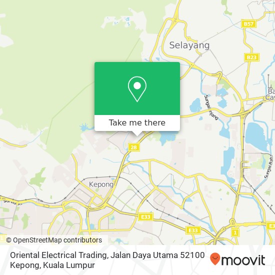 Peta Oriental Electrical Trading, Jalan Daya Utama 52100 Kepong