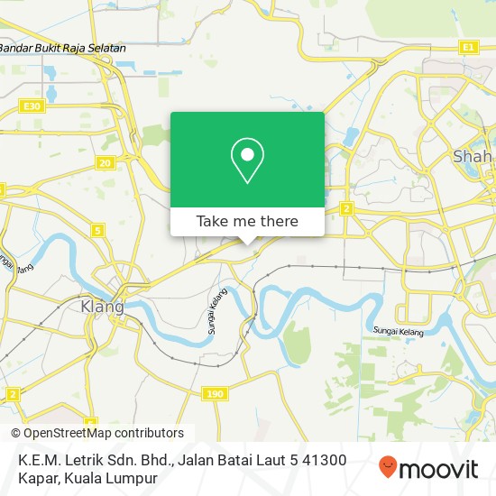 K.E.M. Letrik Sdn. Bhd., Jalan Batai Laut 5 41300 Kapar map