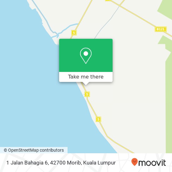 Peta 1 Jalan Bahagia 6, 42700 Morib