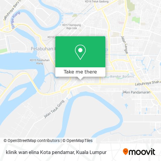Peta klinik wan elina Kota pendamar