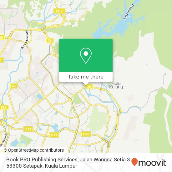 Peta Book PRO Publishing Services, Jalan Wangsa Setia 3 53300 Setapak