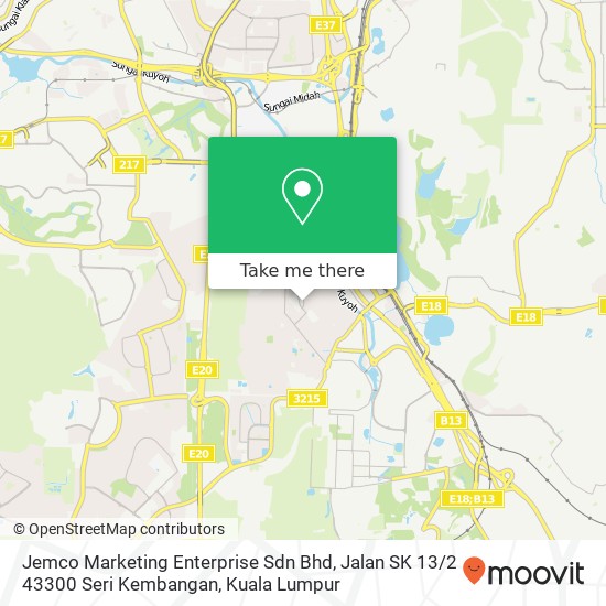 Peta Jemco Marketing Enterprise Sdn Bhd, Jalan SK 13 / 2 43300 Seri Kembangan