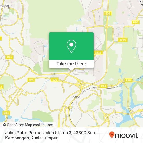 Jalan Putra Permai Jalan Utama 3, 43300 Seri Kembangan map