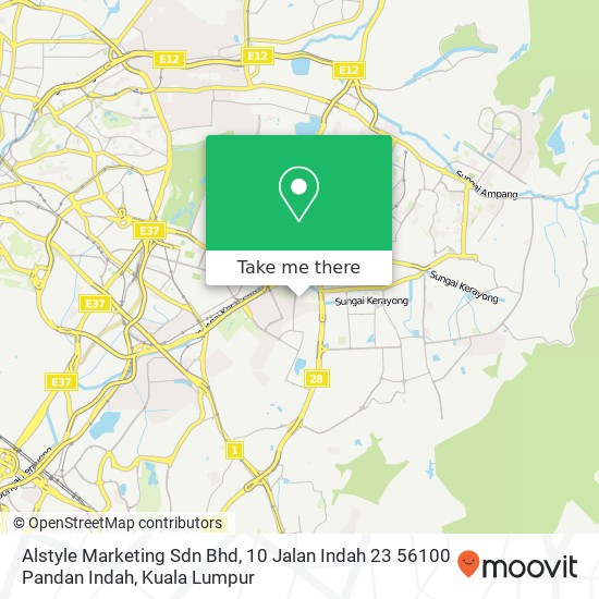 Peta Alstyle Marketing Sdn Bhd, 10 Jalan Indah 23 56100 Pandan Indah