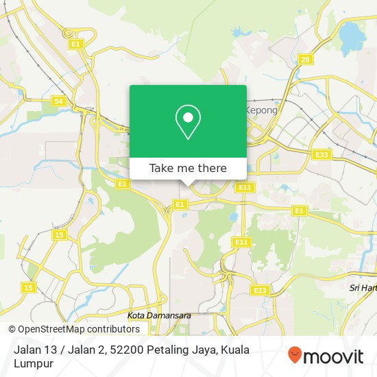 Peta Jalan 13 / Jalan 2, 52200 Petaling Jaya