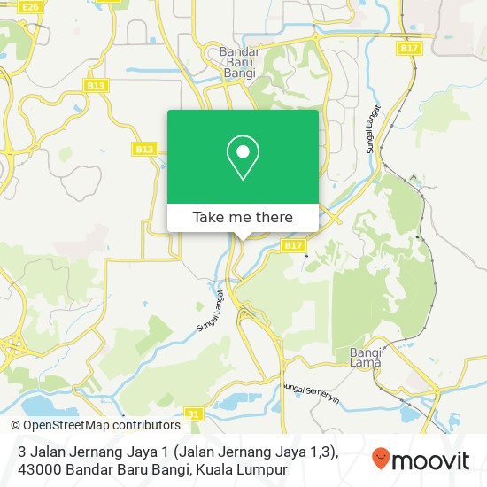 Peta 3 Jalan Jernang Jaya 1 (Jalan Jernang Jaya 1,3), 43000 Bandar Baru Bangi