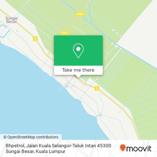 Peta Bhpetrol, Jalan Kuala Selangor-Teluk Intan 45300 Sungai Besar