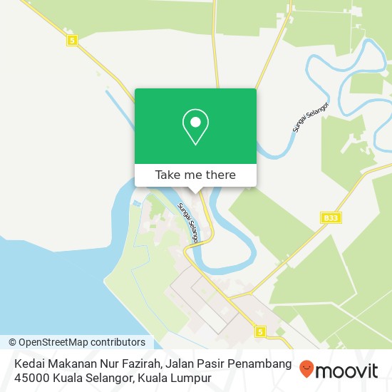 Kedai Makanan Nur Fazirah, Jalan Pasir Penambang 45000 Kuala Selangor map