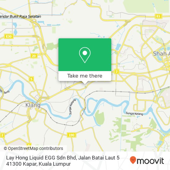 Peta Lay Hong Liquid EGG Sdn Bhd, Jalan Batai Laut 5 41300 Kapar