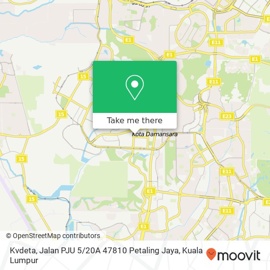 Peta Kvdeta, Jalan PJU 5 / 20A 47810 Petaling Jaya