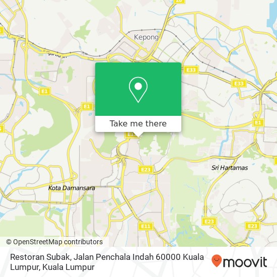 Restoran Subak, Jalan Penchala Indah 60000 Kuala Lumpur map