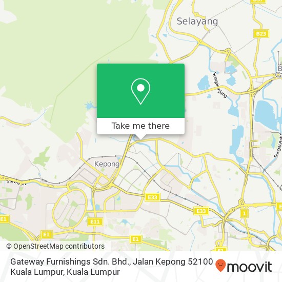 Peta Gateway Furnishings Sdn. Bhd., Jalan Kepong 52100 Kuala Lumpur