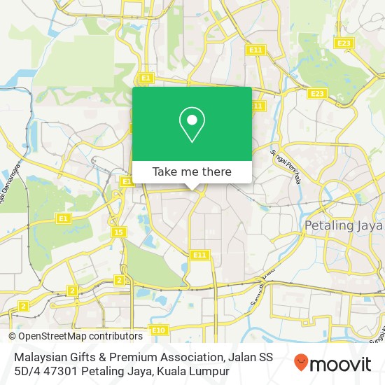 Malaysian Gifts & Premium Association, Jalan SS 5D / 4 47301 Petaling Jaya map