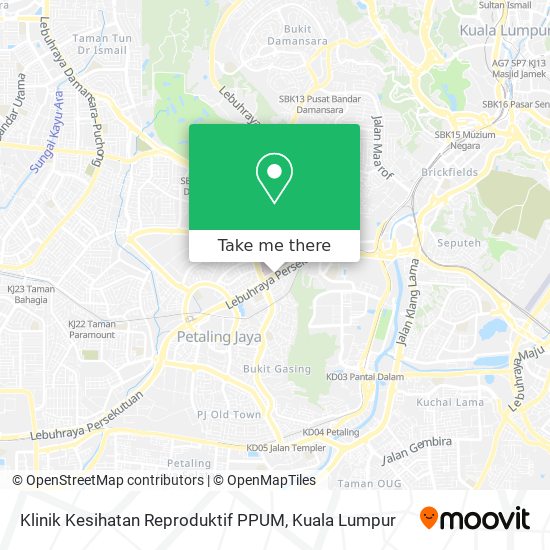 Klinik Kesihatan Reproduktif PPUM map