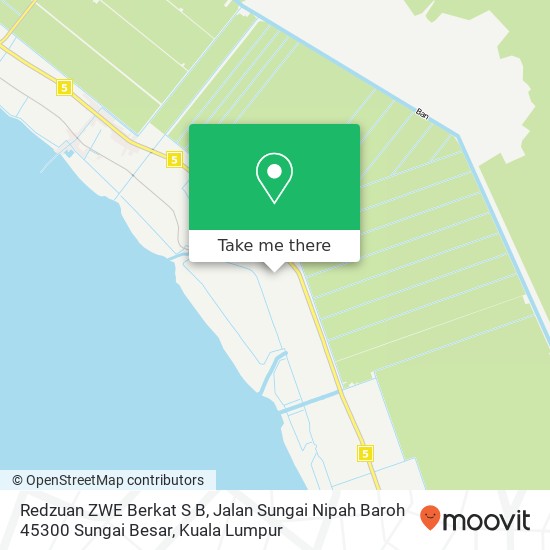 Peta Redzuan ZWE Berkat S B, Jalan Sungai Nipah Baroh 45300 Sungai Besar