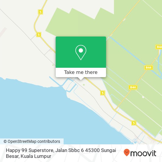 Happy 99 Superstore, Jalan Sbbc 6 45300 Sungai Besar map