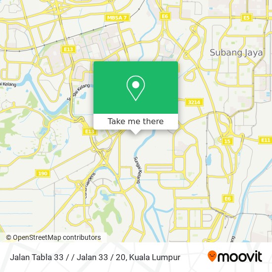 Jalan Tabla 33 / / Jalan 33 / 20 map