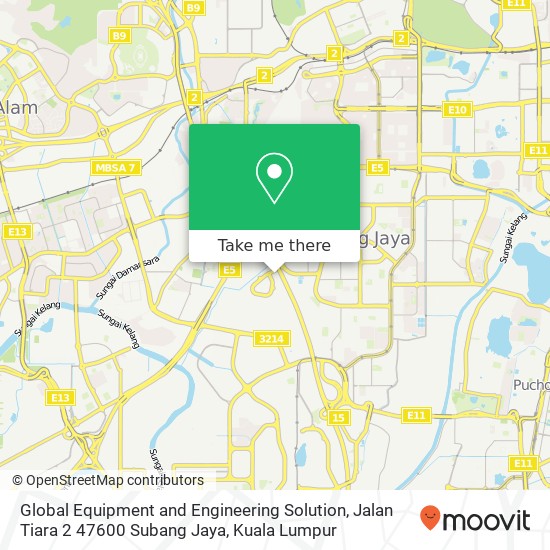 Peta Global Equipment and Engineering Solution, Jalan Tiara 2 47600 Subang Jaya