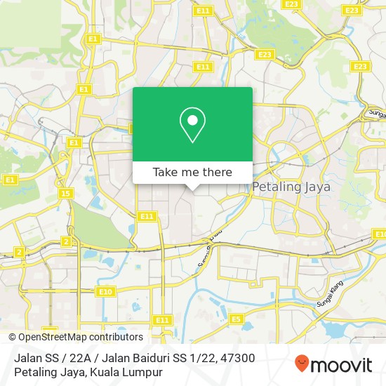 Peta Jalan SS / 22A / Jalan Baiduri SS 1 / 22, 47300 Petaling Jaya