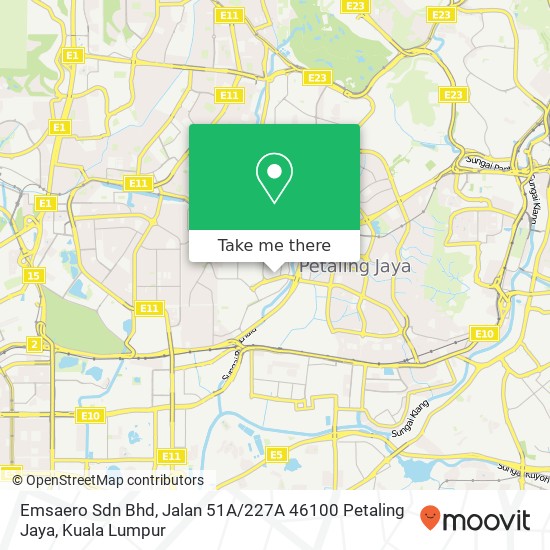 Peta Emsaero Sdn Bhd, Jalan 51A / 227A 46100 Petaling Jaya