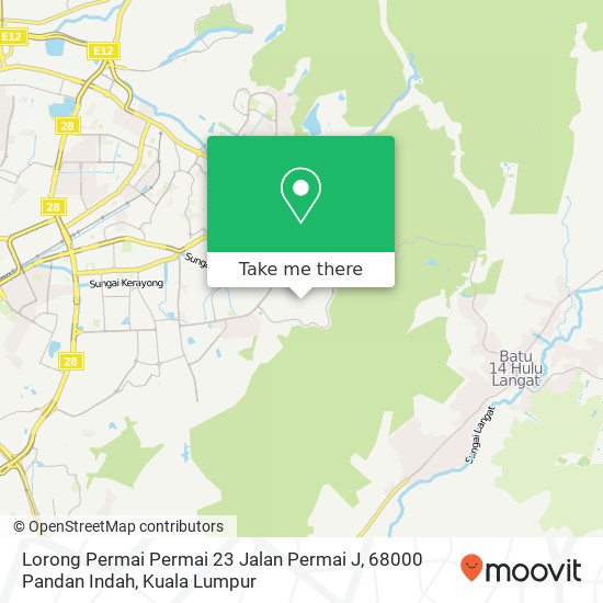 Peta Lorong Permai Permai 23 Jalan Permai J, 68000 Pandan Indah