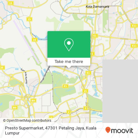 Peta Presto Supermarket, 47301 Petaling Jaya
