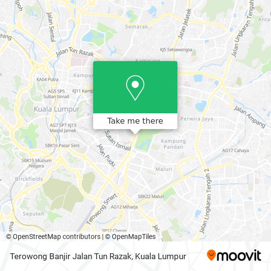 Terowong Banjir Jalan Tun Razak map
